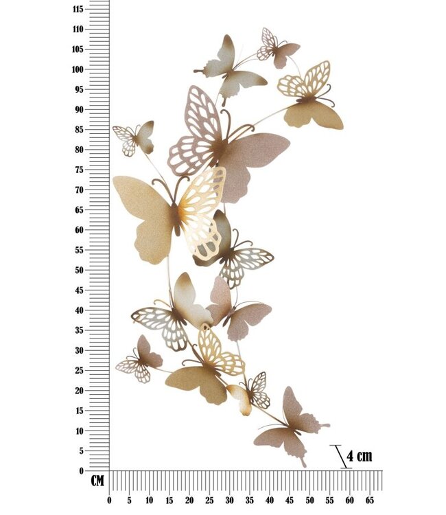 Mauro Ferretti VLINDERS WANDPANEEL GOUD/ROZE C CM 59,5X4X111,5