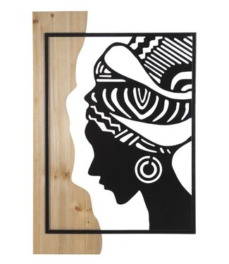 Mauro Ferretti WANDPANEEL TRIBAL IJZER EN HOUT CM 53X2X80