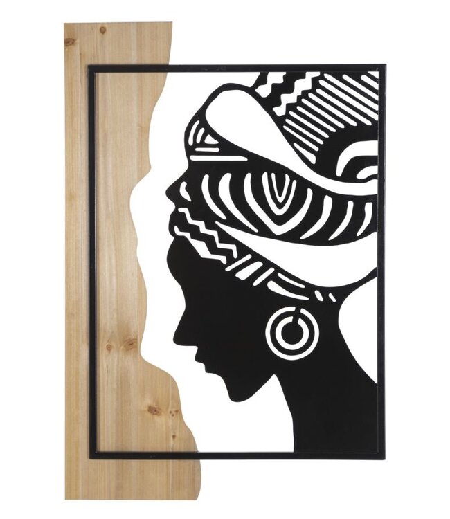 Mauro Ferretti WANDPANEEL TRIBAL IJZER EN HOUT CM 53X2X80