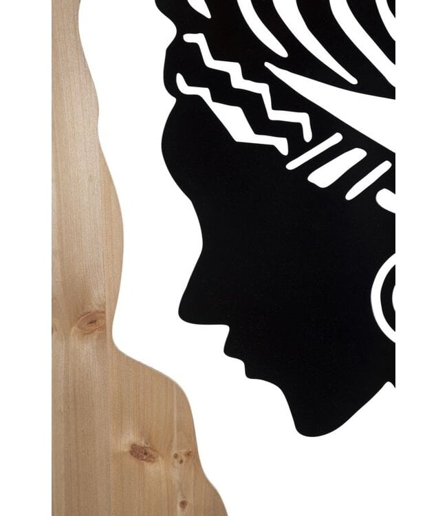 Mauro Ferretti WANDPANEEL TRIBAL IJZER EN HOUT CM 53X2X80