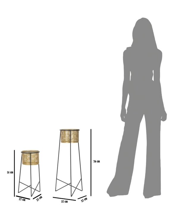 Mauro Ferretti BLOEMENHOUDER PAAR EXY CM Ø 37X76-27X51
