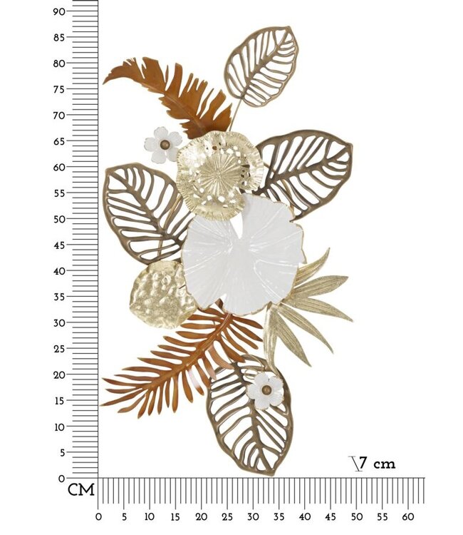 Mauro Ferretti IJZEREN WANDPANEEL BOEKET CM 50,8X7X87