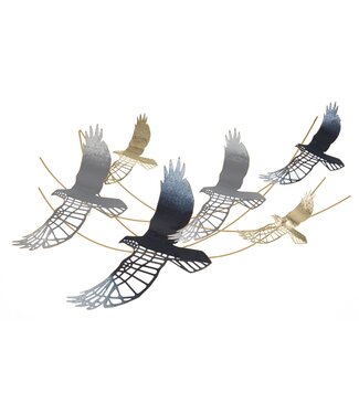 Mauro Ferretti IJZEREN WANDPANEEL VOGEL CM 90,8X6,4X50,8