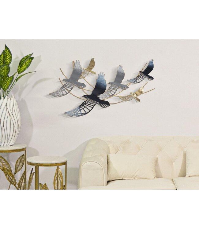 Mauro Ferretti IJZEREN WANDPANEEL VOGEL CM 90,8X6,4X50,8