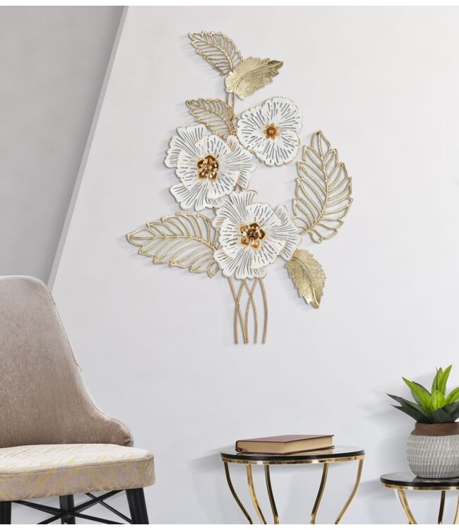 Mauro Ferretti IJZEREN WANDPANEEL WIT CM 54X6,4X73,7