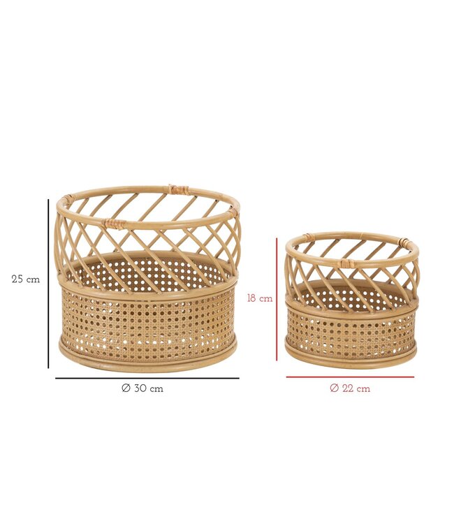 Mauro Ferretti VAASHOUDER PANAMA SET 2 STUKS CM Ø 30X25-22X18