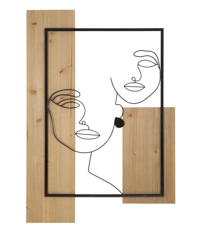 Mauro Ferretti WANDPANEEL VLAKKEN IJZER EN HOUT CM 63X2X90