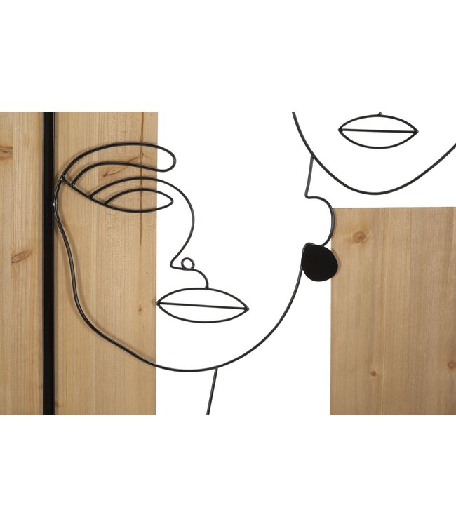 Mauro Ferretti WANDPANEEL VLAKKEN IJZER EN HOUT CM 63X2X90