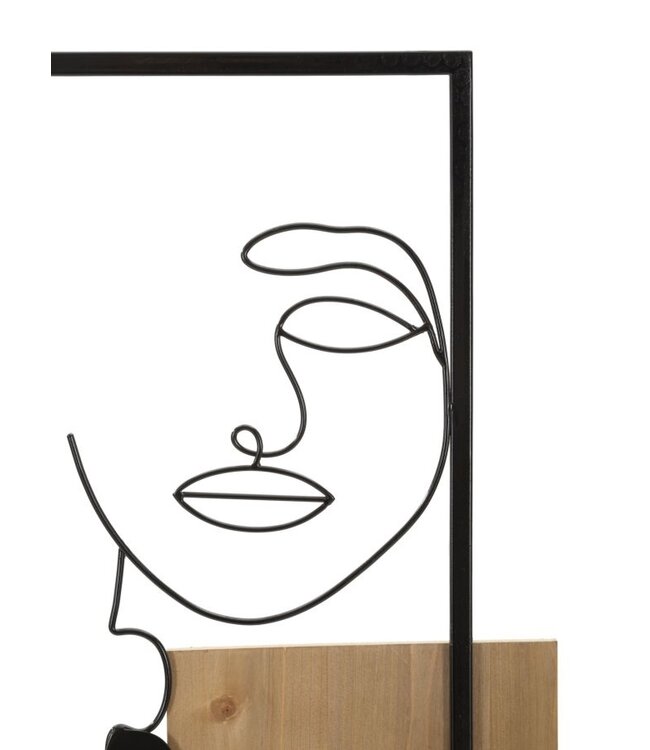 Mauro Ferretti WANDPANEEL VLAKKEN IJZER EN HOUT CM 63X2X90