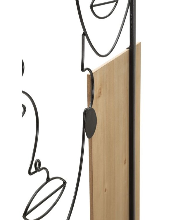 Mauro Ferretti WANDPANEEL VLAKKEN IJZER EN HOUT CM 63X2X90