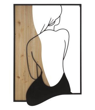 Mauro Ferretti WANDPANEEL SCHOONHEID IJZER EN HOUT 60X2X90