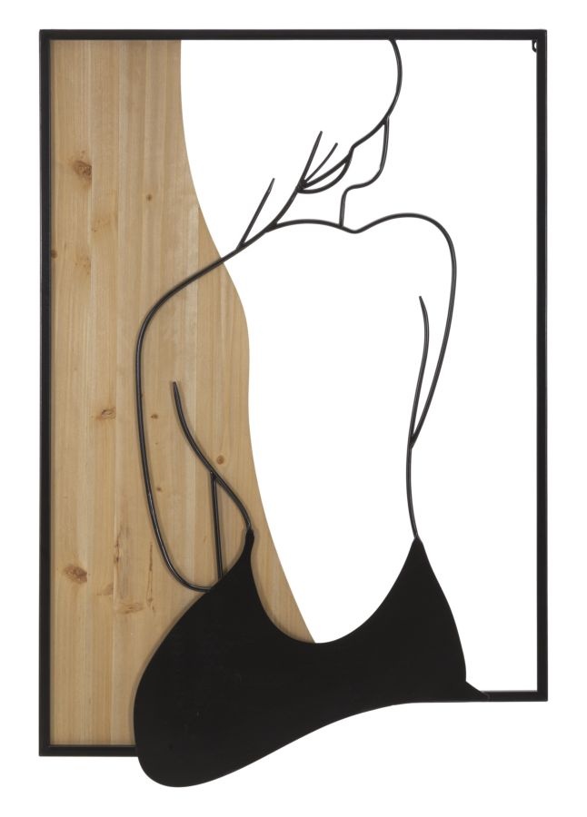 WANDPANEEL SCHOONHEID IJZER EN HOUT 60X2X90 afbeelding