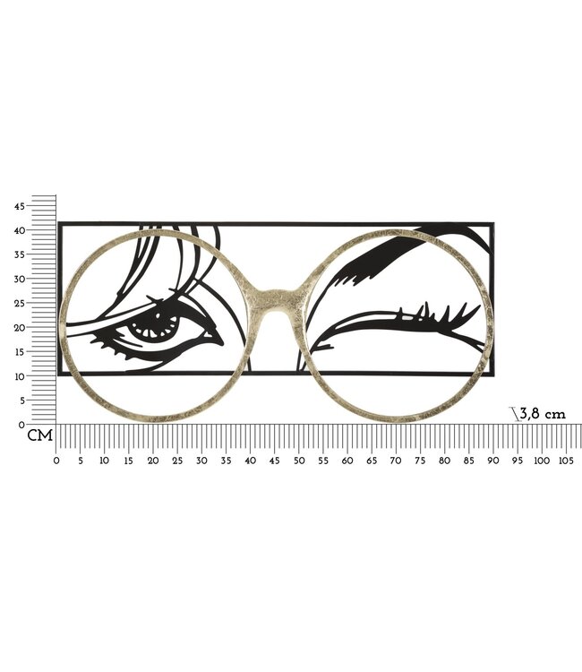 Mauro Ferretti IJZEREN WANDPANEEL BRILLEN CM 89,5X3,8X41,3