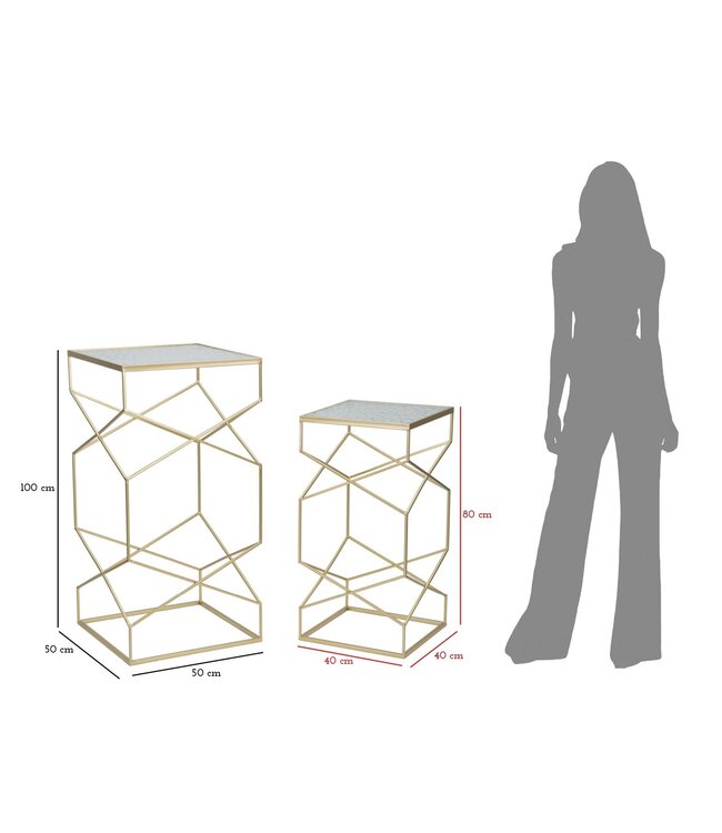 Mauro Ferretti TELEFOONHOUDER GLAZIGE COPPIA CM 50X50X100-40X40X80