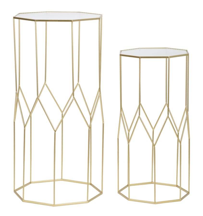 TELEFOONHOUDER NIEUWE GLAZEN SET 2 STUKS CM 50X46X100-40X37X80 afbeelding