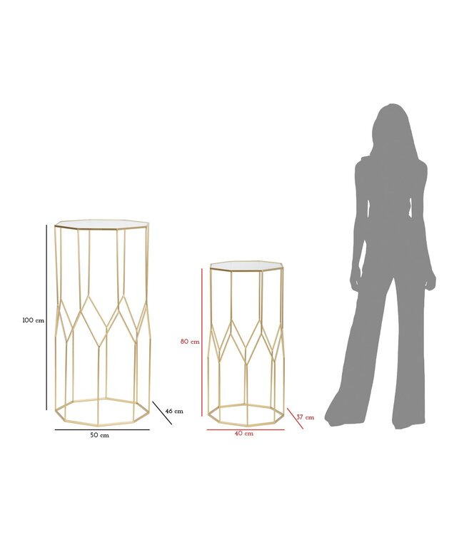 Mauro Ferretti TELEFOONHOUDER NIEUWE GLAZEN SET 2 STUKS CM 50X46X100-40X37X80