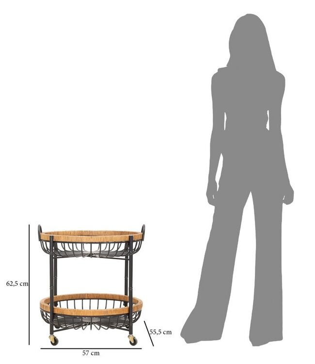 Mauro Ferretti TROLLEY DUBBEL CEBU CM 57X55,5X62,5 - 1425920000