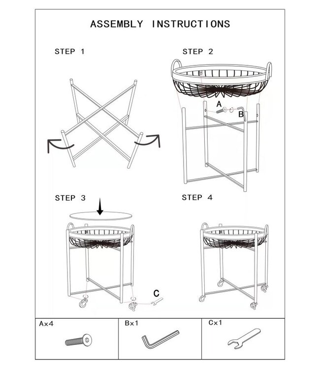 Mauro Ferretti TROLLEY DUBBEL CEBU CM 57X55,5X62,5