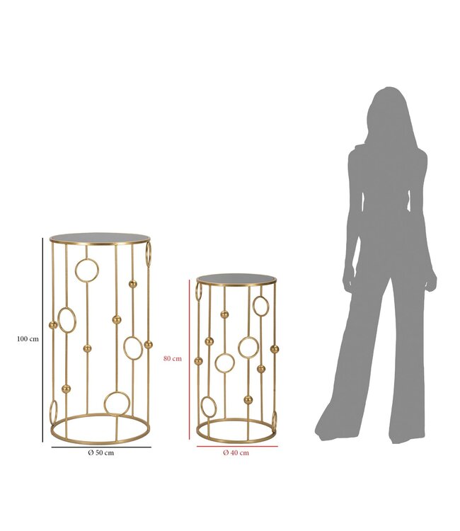 Mauro Ferretti TAFELKOOI SET 2ST CM Ø 50X100-40X80