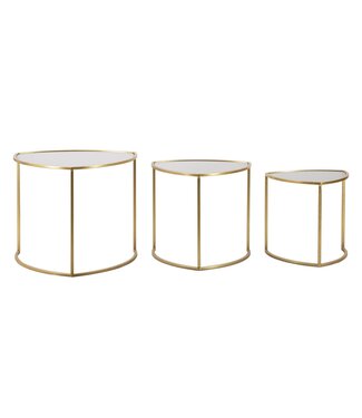 Mauro Ferretti SALONTAFEL DRIEHOEK SET 3 PZ CM Ø 60X50-50X45-40X40