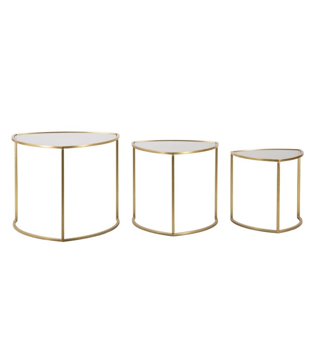 Mauro Ferretti SALONTAFEL DRIEHOEK SET 3 PZ CM Ø 60X50-50X45-40X40