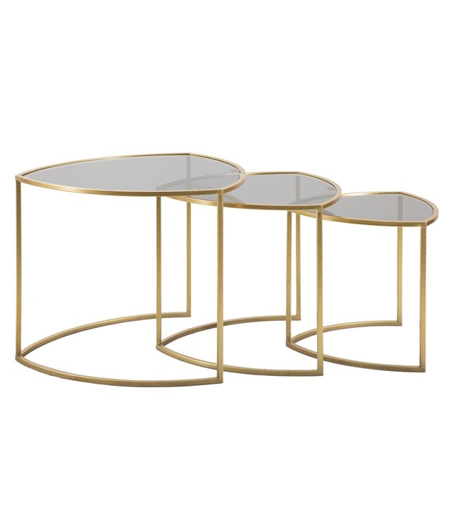 Mauro Ferretti SALONTAFEL DRIEHOEK SET 3 PZ CM Ø 60X50-50X45-40X40