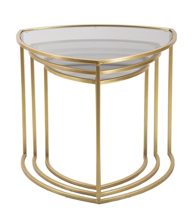 Mauro Ferretti SALONTAFEL DRIEHOEK SET 3 PZ CM Ø 60X50-50X45-40X40