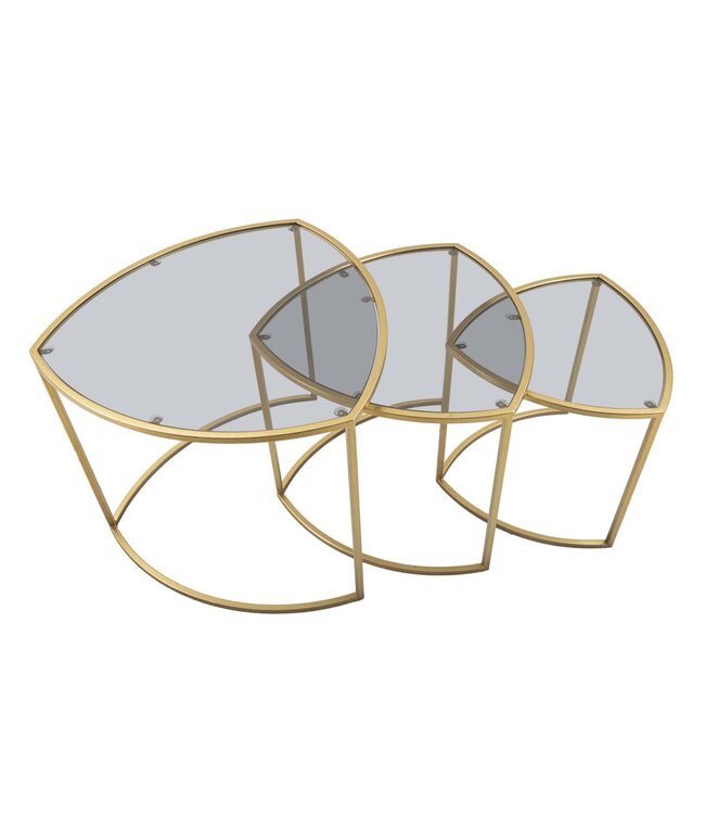 Mauro Ferretti SALONTAFEL DRIEHOEK SET 3 PZ CM Ø 60X50-50X45-40X40