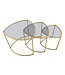 Mauro Ferretti SALONTAFEL DRIEHOEK SET 3 PZ CM Ø 60X50-50X45-40X40