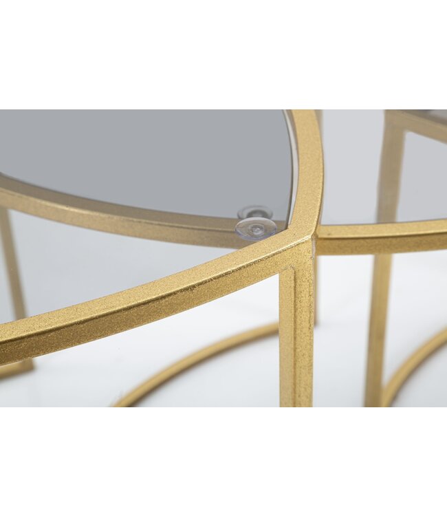 Mauro Ferretti SALONTAFEL DRIEHOEK SET 3 PZ CM Ø 60X50-50X45-40X40