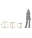 Mauro Ferretti SALONTAFEL DRIEHOEK SET 3 PZ CM Ø 60X50-50X45-40X40
