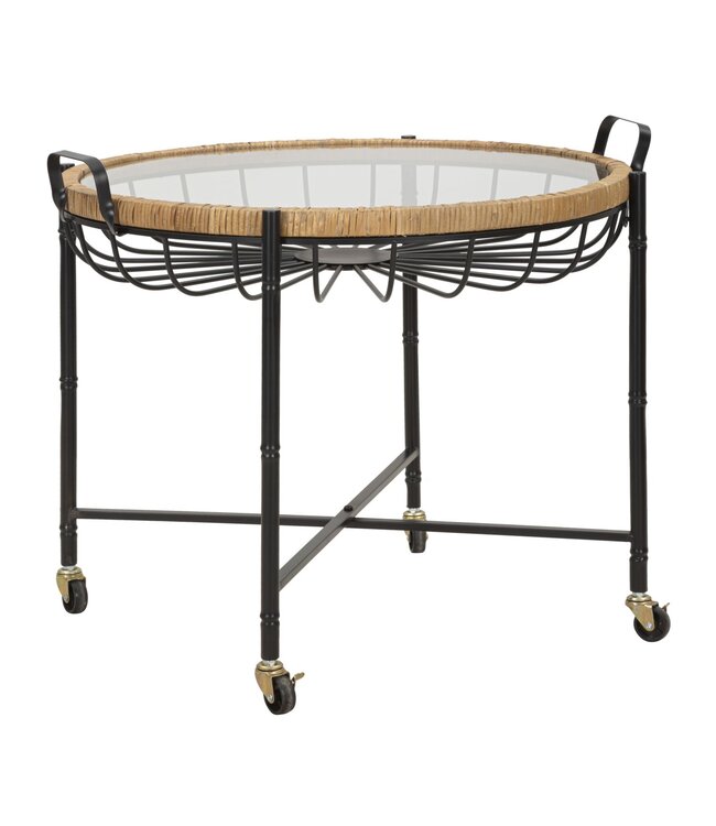 Mauro Ferretti SALONTAFEL CEBU MET GLAS EN PUTTEN CM 70,5X65X57