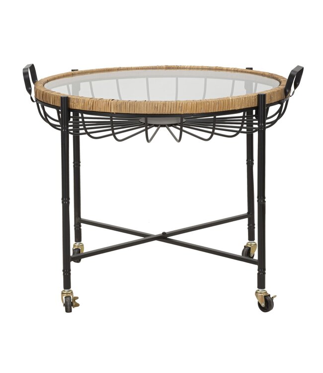 Mauro Ferretti SALONTAFEL CEBU MET GLAS EN PUTTEN CM 70,5X65X57