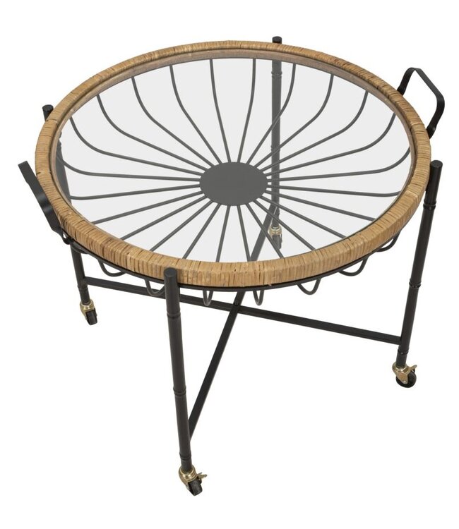 Mauro Ferretti SALONTAFEL CEBU MET GLAS EN PUTTEN CM 70,5X65X57