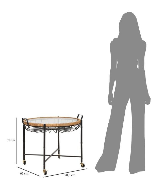 Mauro Ferretti SALONTAFEL CEBU MET GLAS EN PUTTEN CM 70,5X65X57