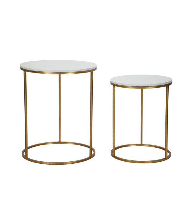 Mauro Ferretti TAFEL EENVOUDIG MARMER PAAR Ø 52X63-42X53