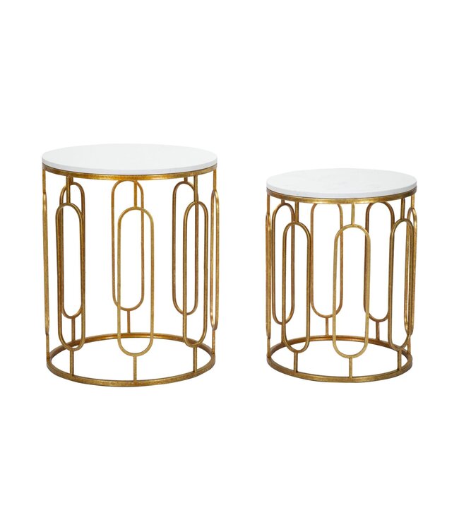 Mauro Ferretti TAFEL TORY MARMER PAAR CM 46X55-39X48
