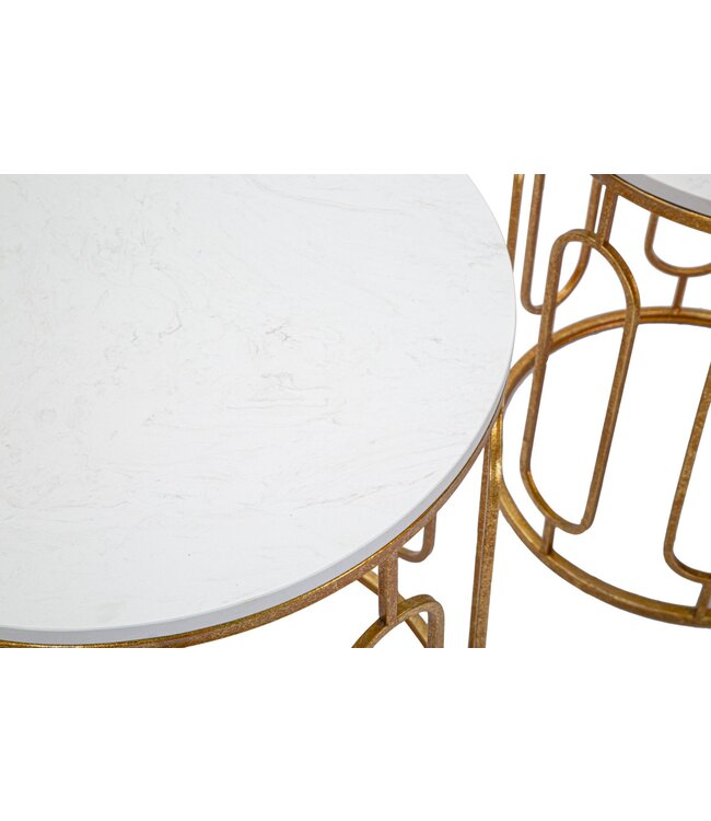 Mauro Ferretti TAFEL TORY MARMER PAAR CM 46X55-39X48