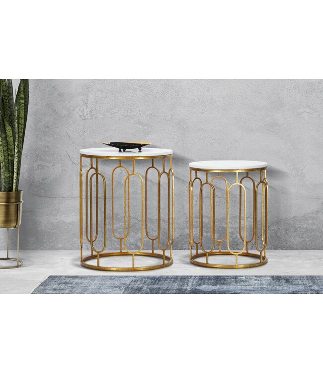 Mauro Ferretti TAFEL TORY MARMER PAAR CM 46X55-39X48