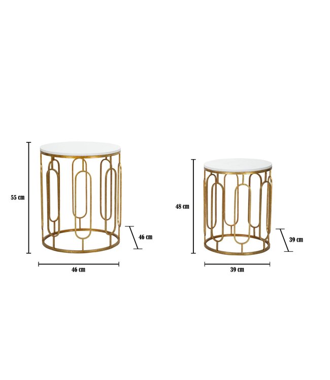 Mauro Ferretti TAFEL TORY MARMER PAAR CM 46X55-39X48