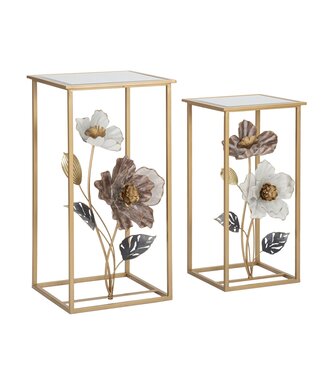 Mauro Ferretti TAFEL BLOEMENSET 2 STUKS CM 36X36X70-30X30X60