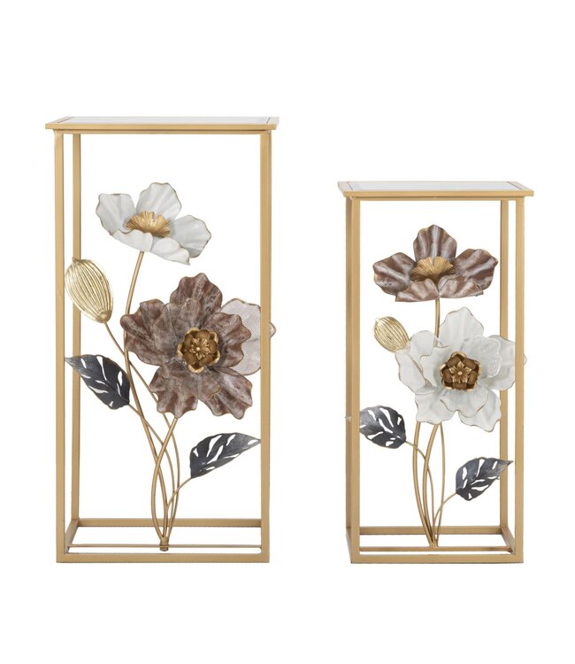 Mauro Ferretti TAFEL BLOEMENSET 2 STUKS CM 36X36X70-30X30X60