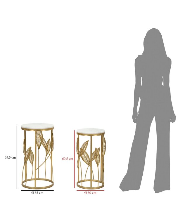 Mauro Ferretti TAFELBLAD SET 2 STUKS CM Ø 35X65,5-30X60,5