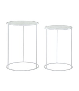 Mauro Ferretti TAFEL WIT HARTS COPPIA CM Ø 43X60-38X55