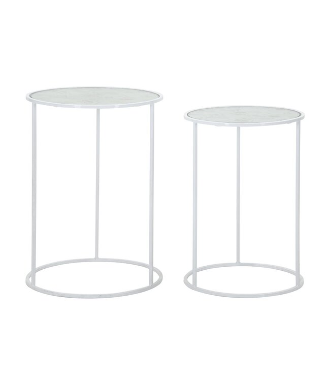 Mauro Ferretti TAFEL WIT HARTS COPPIA CM Ø 43X60-38X55