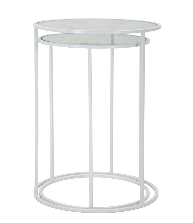 Mauro Ferretti TAFEL WIT HARTS COPPIA CM Ø 43X60-38X55