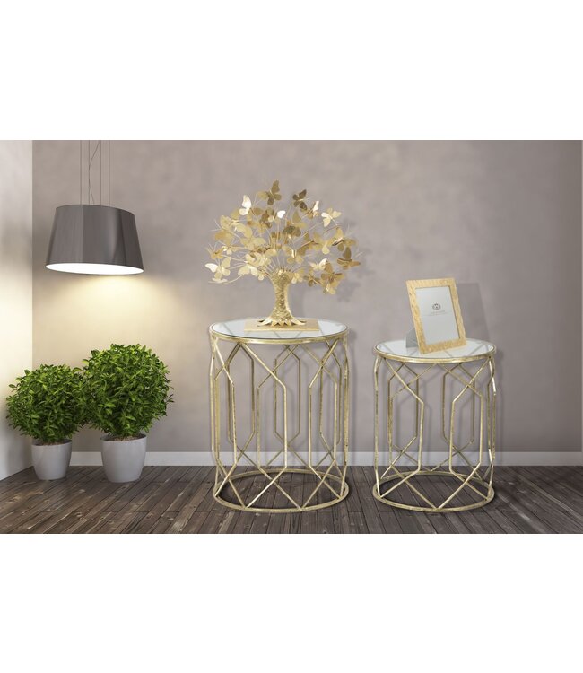 Mauro Ferretti KLEINE TAFELS TUNISI PAAR Ø 42X53-38X47