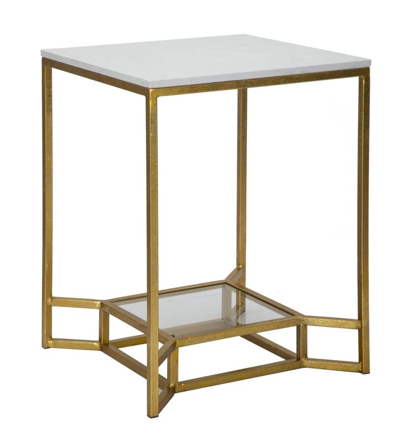 TAFEL DUBBEL MARMER CM 47X47X60 afbeelding
