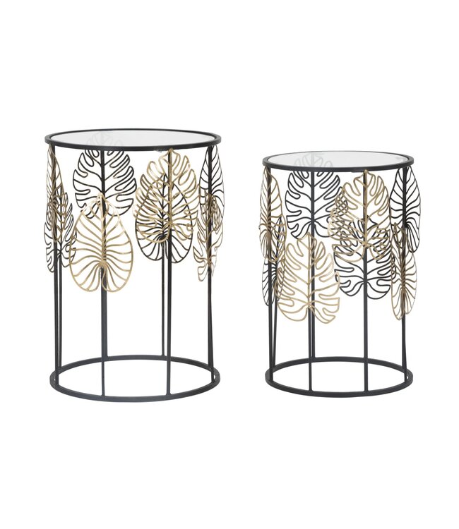 Mauro Ferretti TAFEL FOGLIE GLAM COPPIA CM Ø 38X55-33X50