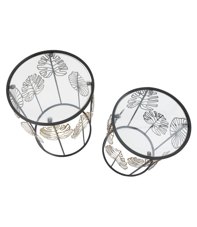 Mauro Ferretti TAFEL FOGLIE GLAM COPPIA CM Ø 38X55-33X50